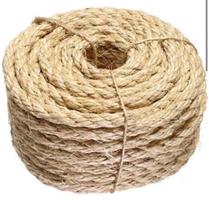lot 6292 image: ATERET 38 Inch by 100-Feet Sisal Rope I Natural Fiber Twisted Sisal Rope I Multipurpose, Lightweight, Weather-Resistant Rope for IndoorOutdoor Use, Rugs, Marine, and DIY Projects (1-Pack) - Retail $0