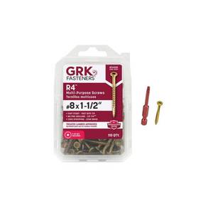 lot 6296 image: GRK Fasteners R4 #8 x 1-12  Multi-Purpose Framing Screws  100pc - Retail $46