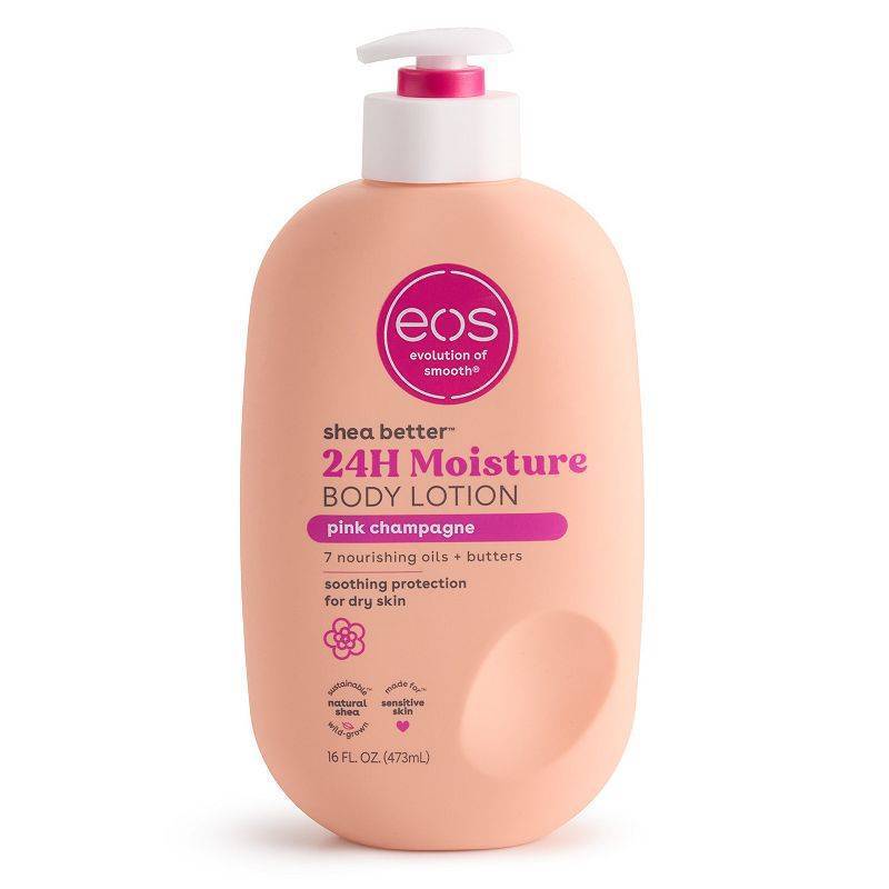 lot 124 image: eos Shea Better Body Lotion for Dry Skin  Pink Champagne  16 fl oz - Retail $45
