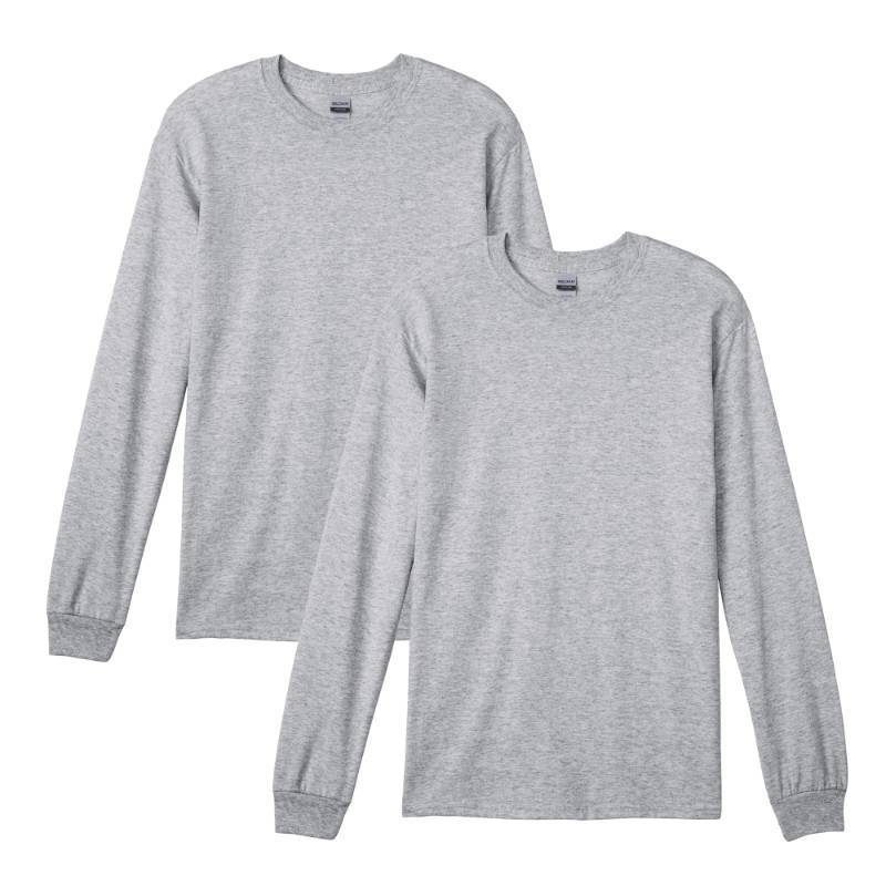 lot 104 image: Gildan Adult DryBlend Long Sleeve T-Shirt, Style G8400, 2-Pack, Sport Grey, Medium - Retail $18