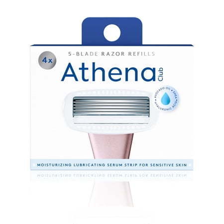 lot 141 image: Athena Club Women s Blade Refills - 4 Count  5-Blade Razor Refills  Moisturizing Serum Strip - Retail $12