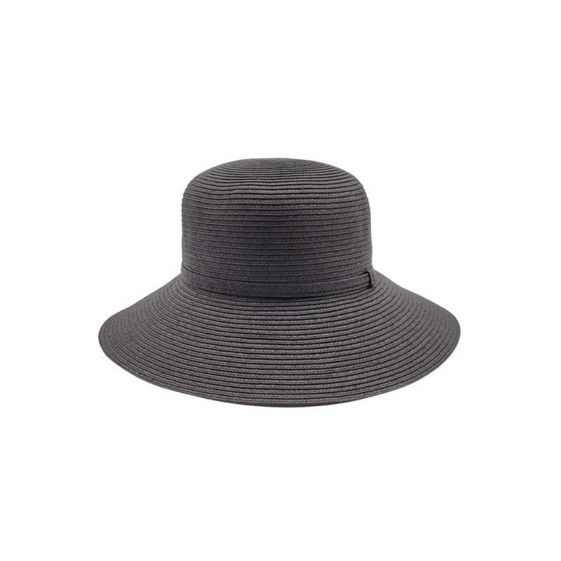 lot 143 image: Physician Endorsed Womens Camelia Straw Cloche Hat with Matching Straw Trim, Black - Retail $77