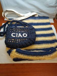 lot 101 image: Universal Thread Ciao Navy Purse & BlueCream Striped Tote Bag  - Retail $25