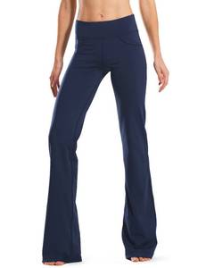 Safort 28" 30" 32" 34" Inseam Regular Tall Bootcut Yoga Pants, 4 Pockets, UPF50+, Blue, S - Retail: $33
