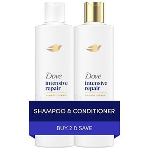 lot 106 image: Dove Beauty Intensive Repair Shampoo & Conditioner Set for Damaged Hair - 12 fl oz 2ct - Retail $29
