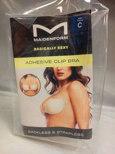 lot 165 image: Maidenform Basically Sexy Adhesive Clip Bra Size C Backless Strapless - Retail $20