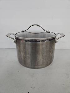 lot 1027 image: Tramontina Premium Stainless Steel Tri Ply Clad Stock Pot 8 Qt 7.5L