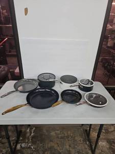 lot 1040 image: HUGE Hodge Podge Green Pan Cookware Set with Magnetop Induction Technology
