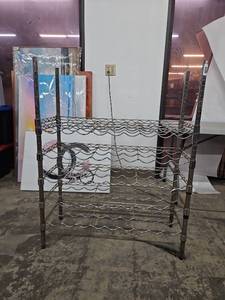 lot 1077 image: 6-Tier Wire Wine Rack Shelving Unit 36 L x 13.5 W x 45H Inches