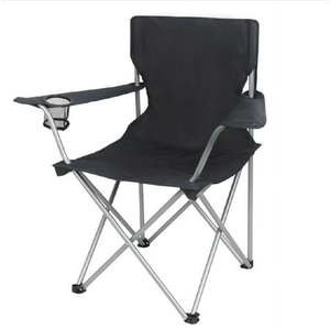 lot 1103 image: Ozark Trail Quad Folding Camp Chair with Cup Holder Black