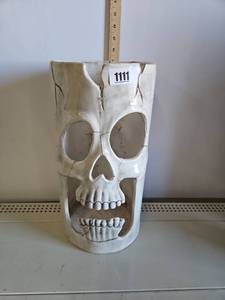 lot 1111 image: Skull Head Decorative Planter Vase Approximately 16