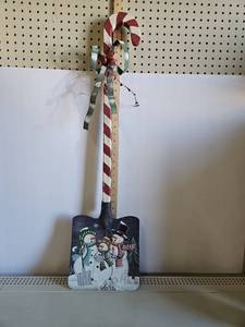 lot 1115 image: Decorative Shovel with Snowman Design and Candy Cane Handle 38