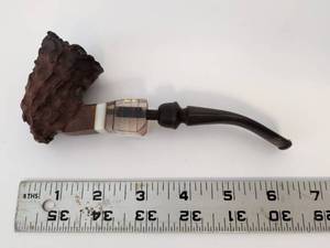 lot 2003 image: Tobacco Smoking Pipe with Textured Bowl and Stem Band