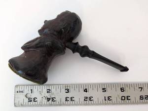 lot 2007 image: Carved Wooden Pipe with Black Stem