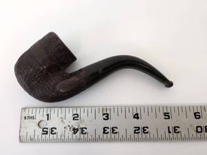lot 2010 image: Tobacco Smoking Pipe with Textured Bowl and Curved Stem