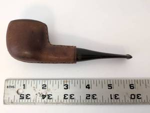 lot 2015 image: Smoking Pipe with Leather Wrap and Black Stem