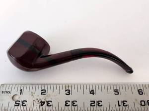 lot 2019 image: Smoking Pipe Curved Stem Dark Red and Black