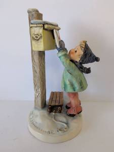 lot 2041 image: Goebel Hummel Figurine Girl at Mailbox W Germany