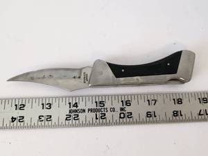 lot 2061 image: Stainless Japan Folding Knife with Black Handle