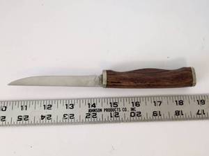 lot 2070 image: Sharp DF-40 Stainless Steel Fixed Blade Knife with Wood Handle