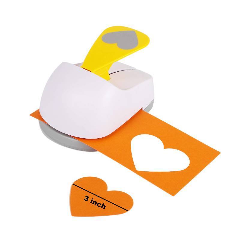 lot 1009 image: Craft Lever Punch 3 inch Heart DIY Handmade Paper Punch Medium Sized (White 3inch Heart) - Retail $25