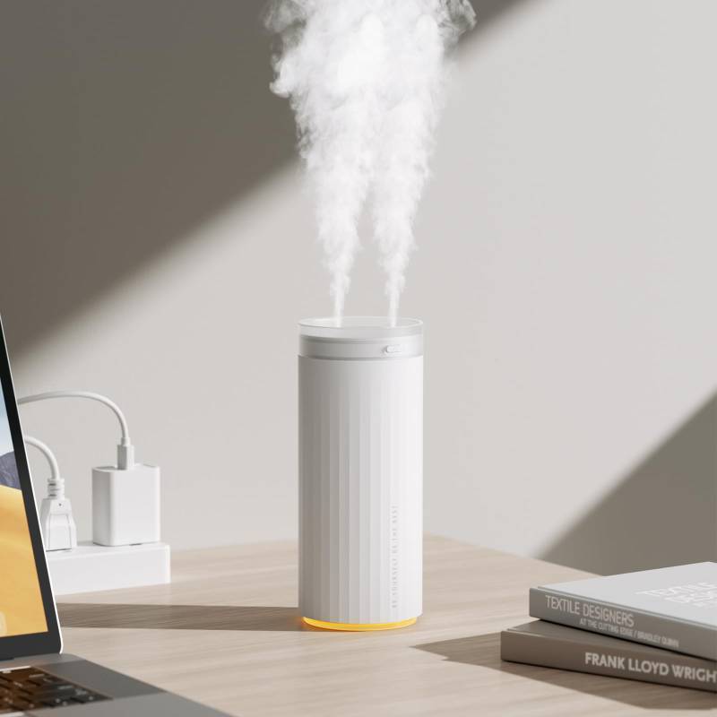 lot 1011 image: JISULIFE Portable Small Humidifier with Cool Mist, 500ml Small Volume, Suitable for Personal Use, Ideal for Baby Bedroom Travel Office Home, Auto Shut Off, 2 Mist Modes, White - Retail $26