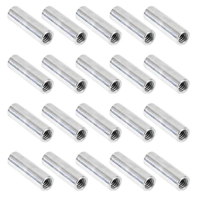 lot 1104 image: NIDAYE 20 Packs 38-16 Round Rod Coupling Nuts, UNC Threaded Round Connector Nuts��Length 40mm - Retail $14