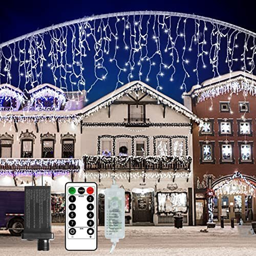 lot 1122 image: MAOYUE Window Lights 3 Pack Christmas Window Star Lights with Timer Battery Operated Christmas Decorations 8 Lighting Modes with 3 Remote Controls for Outdoor, Indoor, Porch, Party, Warm White - Retail $33