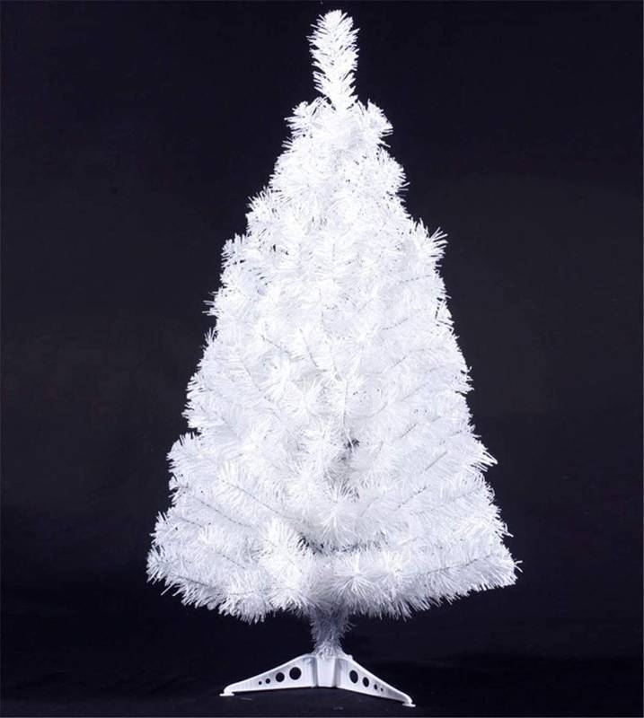 lot 1125 image: S_SSOY 3 Foot Christmas Trees Artificial Xmas Pine Tree with PVC Leg Stand Base Home Office Holiday Decoration (White) - Retail $33