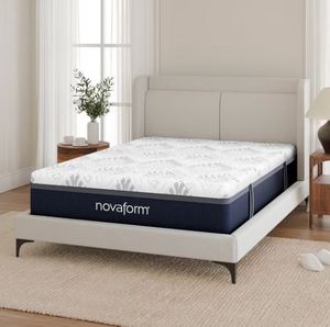 lot 1002 image: Novaform 14 Queen Serafina PerfectTemp Gel Memory Foam Mattress - Retail $750