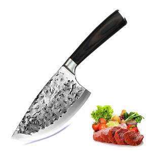 lot 1088 image: Kitchen Knife Meat Cleaver 5cr Fully Hand Forged Carbon Steel Chef Knife with Non-slip Colored Wood Handle Fit for Kitchen Restaurant Camping Etc Gift - Retail $46