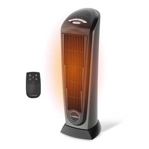 lot 1119 image: Lasko 23 Ceramic Tower Space Heater with Remote Control - Silver - 751320 - Retail $71