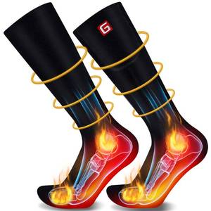 lot 1130 image: Autocastle Unisex Electric Heated Socks Rechargeable Battery Powered Heating Socks Men Women Battery Operated Winter Warm Socks Kit Novelty Sports Outdoor Camping Hiking Climbing Skiing Foot Warmer - Retail $43