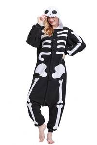 lot 1135 image: Magicalani Unisex Adult Animal Skeleton Onesie Pajamas, Womens and Mens Anime Cosplay Sleepwear, One Piece Halloween Costume - Retail $26