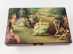 Vintage Reuge Sorrento Italian Music Jewelry Box Lacquered Wood