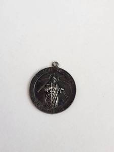 lot 111 image: Sterling Silver St. Jude Thaddeus Pray for Us Religious Pendant