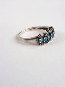 lot 146 image: SGL .925 Sterling Silver and Blue Gemstone Accent Ring