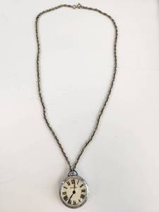 lot 182 image: Vintage Lucerne Pendant Watch Necklace Roman Numeral Dial Swiss Made Pearl Faced