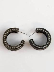 lot 186 image: Silpada Rhinestone Statement Hoop Earrings