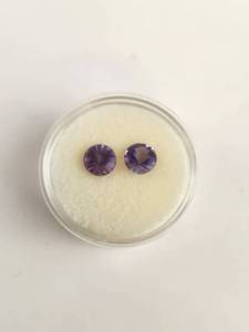 lot 192 image: 3.0 Carat Amethyst 8mm Round Buff Top Pair of Stones