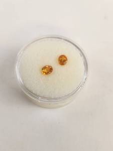 lot 196 image: Approx. 0.70 CT 6x5mm Garnet Gemstones Pair Orange