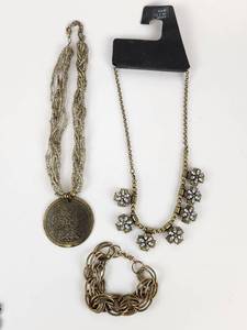 lot 205 image: 3-Piece Fashion Jewelry Lot Necklaces and Bracelet