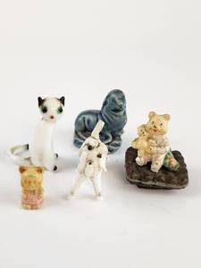 lot 242 image: Lot of  Miniature Animal Figurines Cat Dog Bear Seal