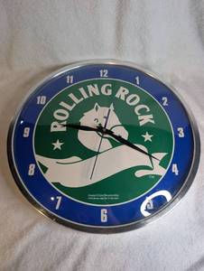 lot 1000 image: Latrobe Brewing Company Rolling Rock Wall Clock