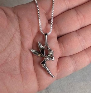 lot 3205 image: Fairy Figure Pendant Necklace with Box Chain