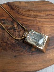 lot 3208 image: Pendant Necklace with Faceted Stone and Snake Chain