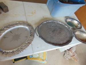 lot 3773 image: Silver plate platters