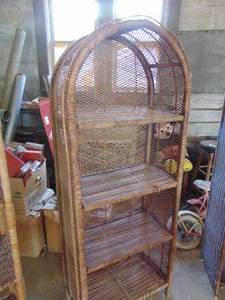 lot 3872 image: WickerRattan Shelving system