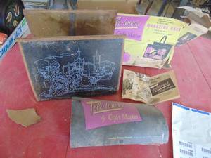 lot 3884 image: Hand made magazine rack with torn box