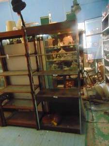 lot 3928 image: Metal Display Case - Glass Shelves